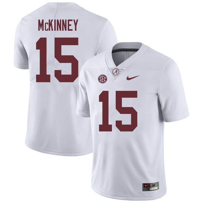 Men #15 Xavier McKinney Alabama Crimson Tide College Football Jerseys Sale-White